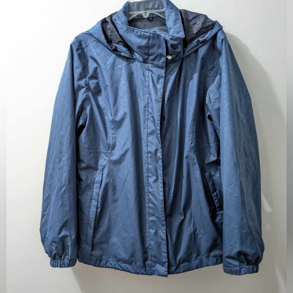 Eddie Bauer blue waterproof weatheredge Hooded Jacket Women's XL